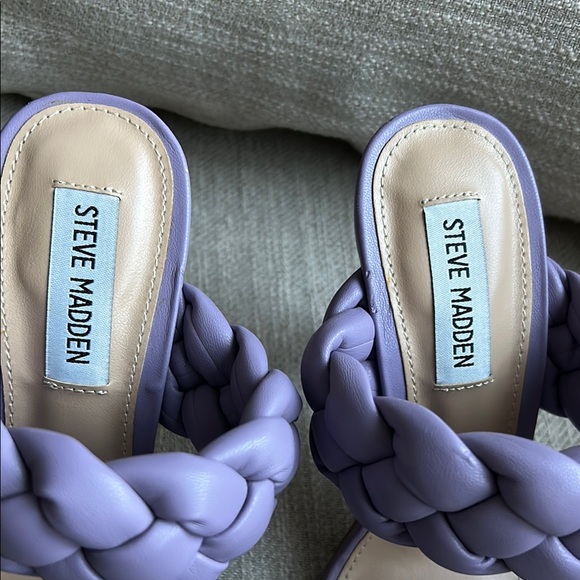Steve Madden kenley Purple lavender Braided Heels size 7 - Picture 2 of 11